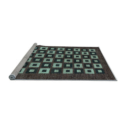 Sideview of Machine Washable Checkered Light Blue Modern Rug, wshabs310lblu