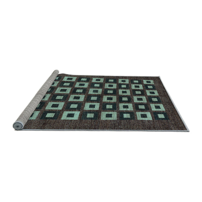 Sideview of Machine Washable Checkered Light Blue Modern Rug, wshabs310lblu