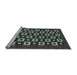 Sideview of Machine Washable Checkered Light Blue Modern Rug, wshabs310lblu