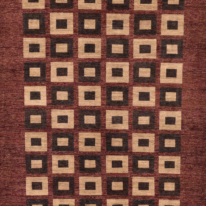 Machine Washable Abstract Vermilion Red Rug, wshabs310