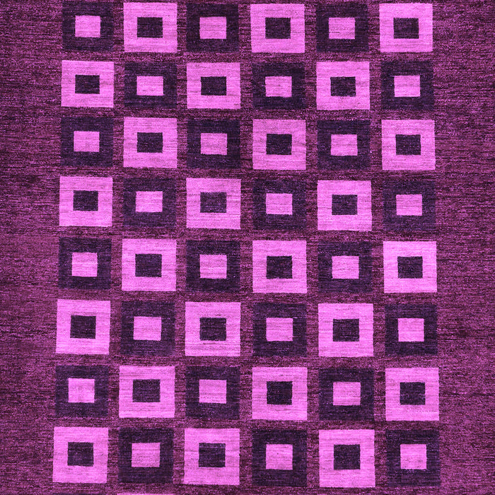 Machine Washable Checkered Purple Modern Area Rugs, wshabs310pur