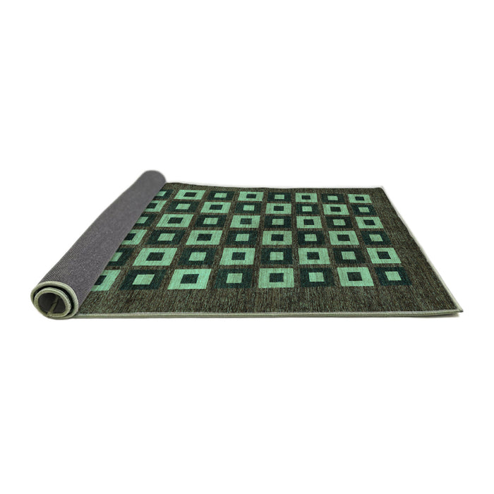 Sideview of Checkered Turquoise Modern Rug, abs310turq