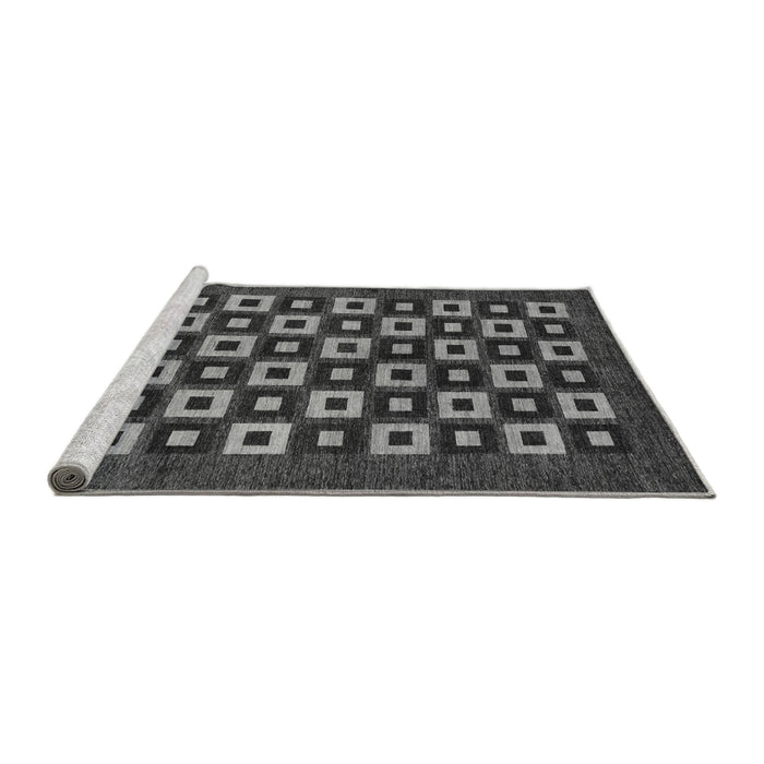 Sideview of Machine Washable Checkered Gray Modern Rug, wshabs310gry