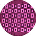 Round Machine Washable Checkered Pink Modern Rug, wshabs310pnk