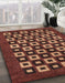 Machine Washable Abstract Vermilion Red Rug in a Family Room, wshabs310
