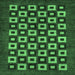 Square Machine Washable Checkered Emerald Green Modern Area Rugs, wshabs310emgrn