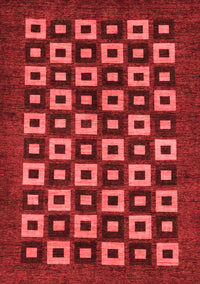 Checkered Red Modern Rug, abs310red