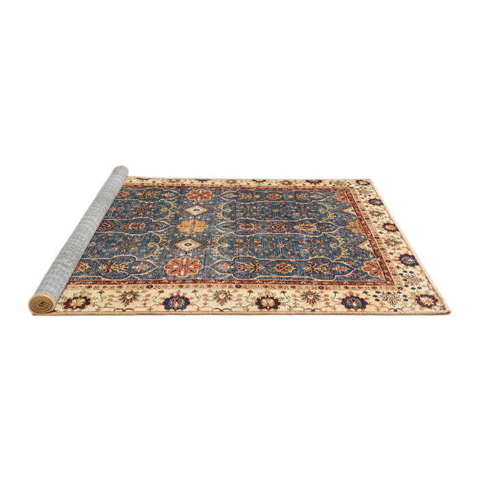 Sideview of Machine Washable Abstract Brown Sugar Brown Rug, wshabs3110