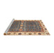 Sideview of Machine Washable Abstract Brown Sugar Brown Rug, wshabs3110