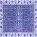 Square Machine Washable Oriental Blue Traditional Rug, wshabs3110blu