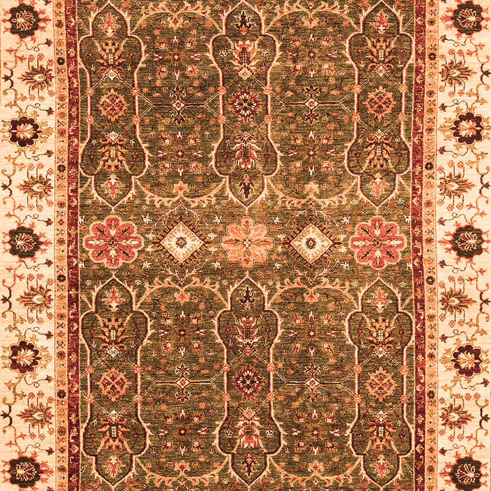 Machine Washable Oriental Orange Traditional Area Rugs, wshabs3110org