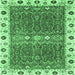 Square Oriental Emerald Green Traditional Rug, abs3110emgrn