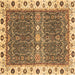 Square Oriental Brown Traditional Rug, abs3110brn