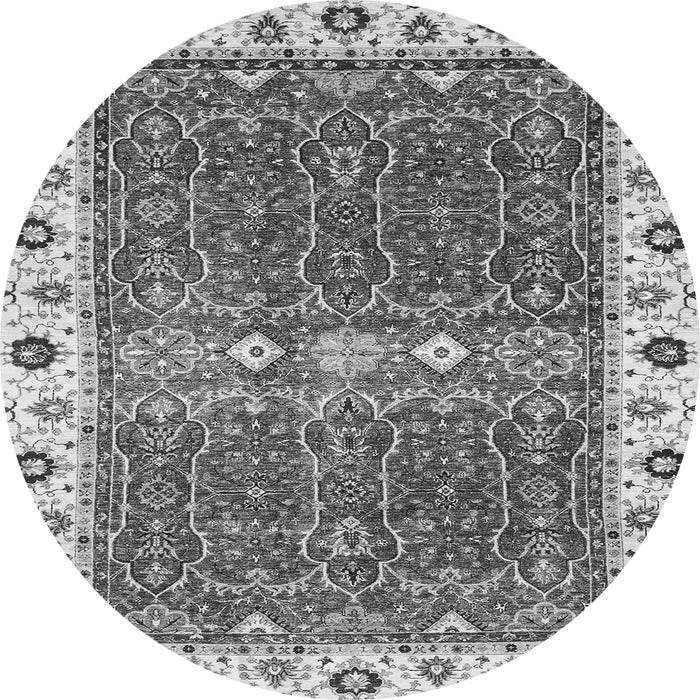 Round Oriental Gray Traditional Rug, abs3110gry