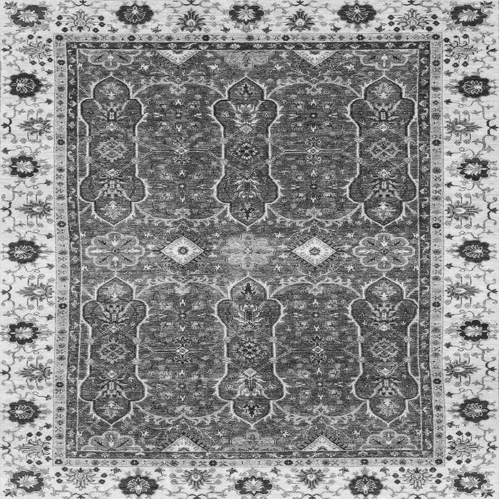 Square Oriental Gray Traditional Rug, abs3110gry