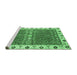 Sideview of Machine Washable Oriental Emerald Green Traditional Area Rugs, wshabs3110emgrn