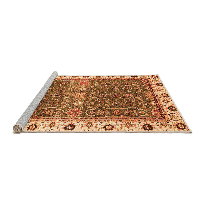 Sideview of Machine Washable Oriental Orange Traditional Area Rugs, wshabs3110org