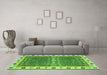 Machine Washable Oriental Green Traditional Area Rugs in a Living Room,, wshabs3110grn