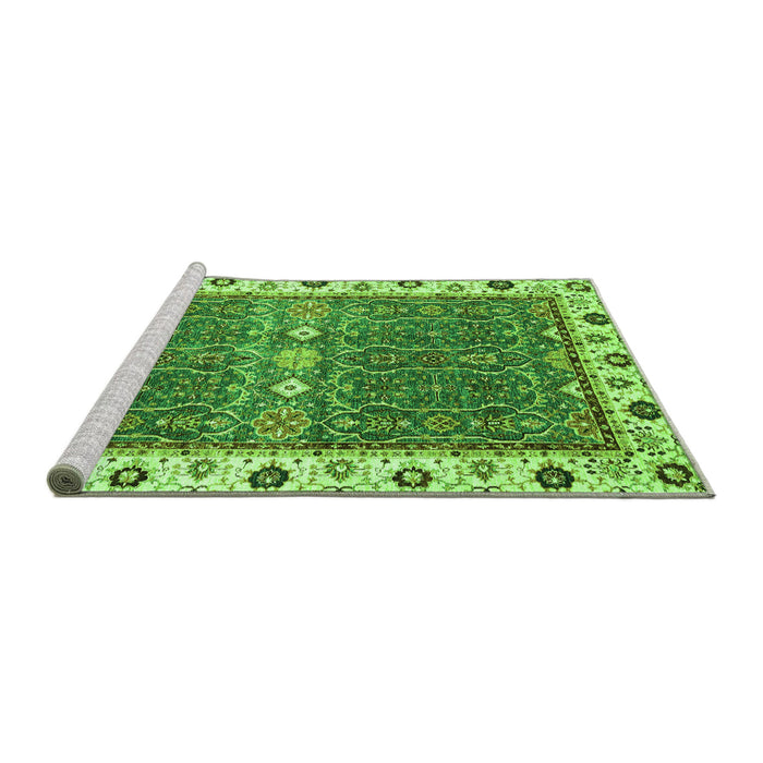 Sideview of Machine Washable Oriental Green Traditional Area Rugs, wshabs3110grn