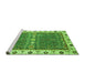 Sideview of Machine Washable Oriental Green Traditional Area Rugs, wshabs3110grn