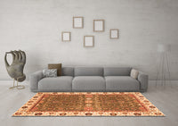 Machine Washable Oriental Orange Traditional Rug, wshabs3110org