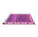 Sideview of Machine Washable Oriental Pink Traditional Rug, wshabs3110pnk