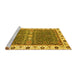 Sideview of Machine Washable Oriental Yellow Traditional Rug, wshabs3110yw