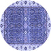 Round Oriental Blue Traditional Rug, abs3110blu