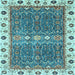 Square Oriental Light Blue Traditional Rug, abs3110lblu