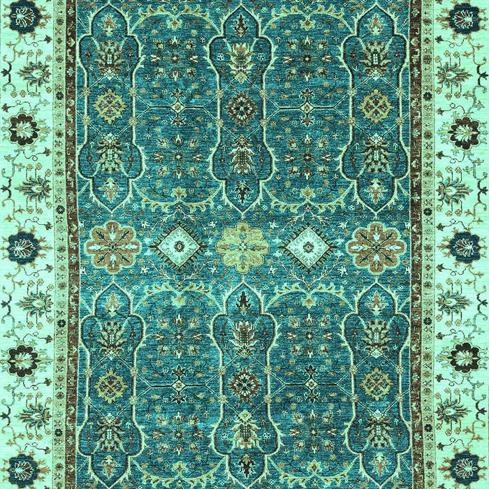 Machine Washable Oriental Turquoise Traditional Area Rugs, wshabs3110turq