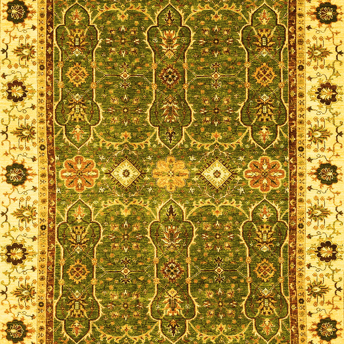 Machine Washable Oriental Yellow Traditional Rug, wshabs3110yw