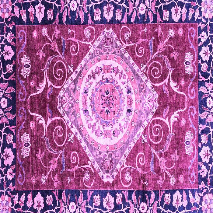 Square Machine Washable Persian Purple Traditional Area Rugs, wshabs3111pur