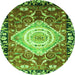 Round Persian Green Traditional Rug, abs3111grn