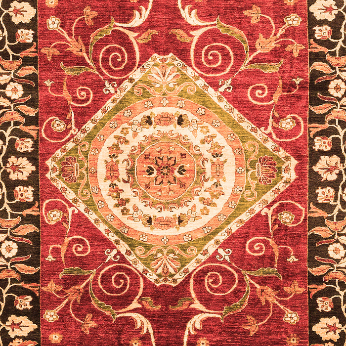 Machine Washable Persian Orange Traditional Area Rugs, wshabs3111org