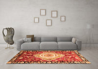 Machine Washable Persian Orange Traditional Rug, wshabs3111org