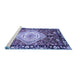 Sideview of Machine Washable Persian Blue Traditional Rug, wshabs3111blu