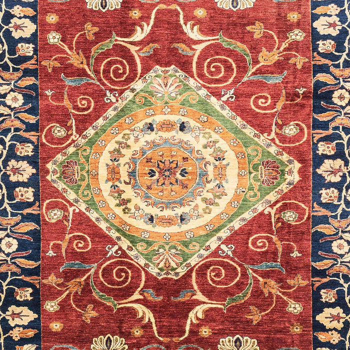 Machine Washable Abstract Fire Brick Red Rug, wshabs3111