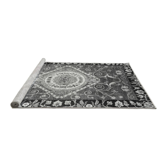 Sideview of Machine Washable Persian Gray Traditional Rug, wshabs3111gry