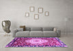 Machine Washable Persian Purple Traditional Area Rugs in a Living Room, wshabs3111pur