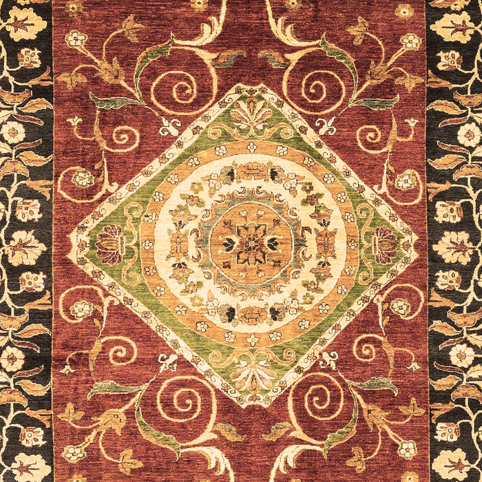 Machine Washable Persian Brown Traditional Rug, wshabs3111brn