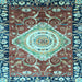 Square Machine Washable Persian Light Blue Traditional Rug, wshabs3111lblu