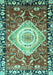 Machine Washable Persian Turquoise Traditional Area Rugs, wshabs3111turq