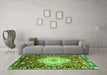 Machine Washable Persian Green Traditional Area Rugs in a Living Room,, wshabs3111grn