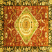 Square Machine Washable Persian Yellow Traditional Rug, wshabs3111yw