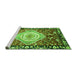 Sideview of Machine Washable Persian Green Traditional Area Rugs, wshabs3111grn