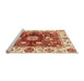 Sideview of Machine Washable Abstract Red Rug, wshabs3112