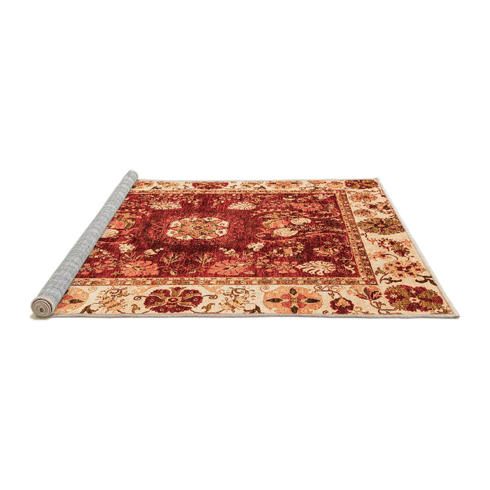 Sideview of Machine Washable Oriental Orange Traditional Area Rugs, wshabs3112org