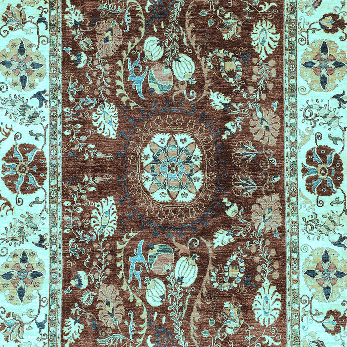Machine Washable Oriental Light Blue Traditional Rug, wshabs3112lblu