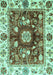 Machine Washable Oriental Turquoise Traditional Area Rugs, wshabs3112turq