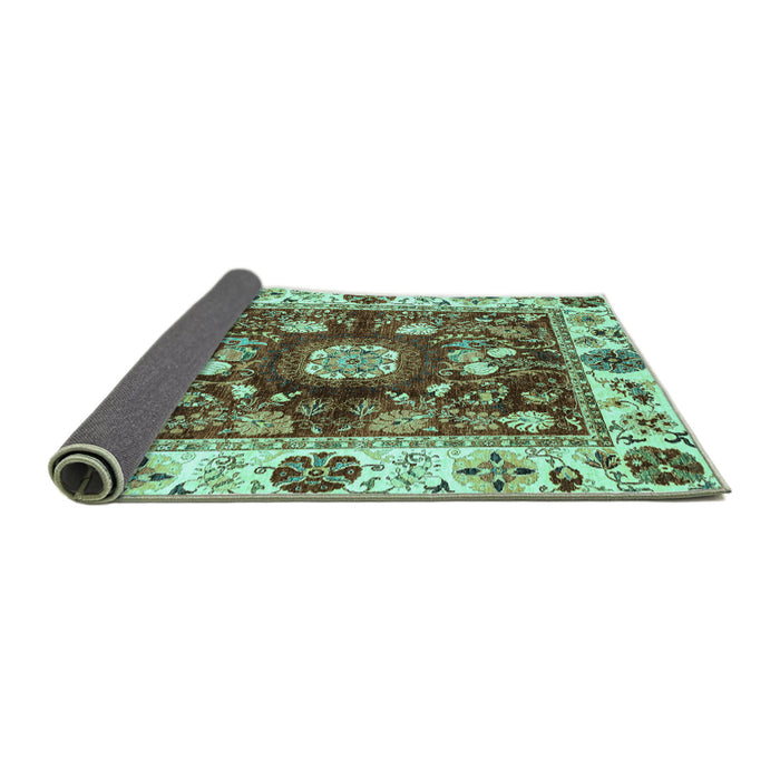Sideview of Oriental Turquoise Traditional Rug, abs3112turq